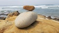 Small stone tower by Oregon beach