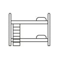 Two storey bed stairs mattress. Vector illustration. EPS 10.
