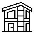 Two storey cottage icon, outline style Royalty Free Stock Photo