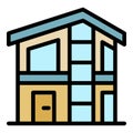 Two storey cottage icon color outline vector Royalty Free Stock Photo