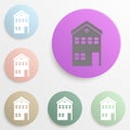 two-storey house badge color set. Simple glyph, flat vector of web icons for ui and ux, website or mobile application Royalty Free Stock Photo