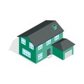 Two storey house with garage icon Royalty Free Stock Photo