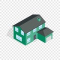 Two storey house with garage isometric icon Royalty Free Stock Photo