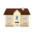 Two storey house icon, cartoon style Royalty Free Stock Photo