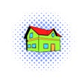 Two-storey house icon, comics style Royalty Free Stock Photo