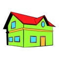 Two-storey house icon, icon cartoon Royalty Free Stock Photo