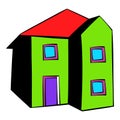 Two-storey house icon, icon cartoon Royalty Free Stock Photo