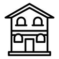 Two storey house icon, outline style Royalty Free Stock Photo