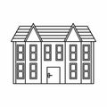Two storey house icon, outline style Royalty Free Stock Photo