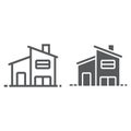 Two storey house line and glyph icon, real estate Royalty Free Stock Photo