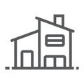 Two storey house line icon, real estate and home Royalty Free Stock Photo