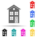two-storey house multi color style icon. Simple glyph, flat vector of house icons for ui and ux, website or mobile application Royalty Free Stock Photo