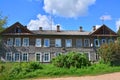 Two-storeyed wooden house on Stepan Razin street in Torzhok city