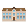 Two-story building with attic, color icon Royalty Free Stock Photo