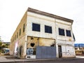 Two Story Commercial Building With Boarded Up Windows Royalty Free Stock Photo