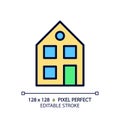 Two story house pixel perfect RGB color icon Royalty Free Stock Photo