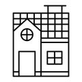 Two-story house thin line icon. Small cottage vector illustration isolated on white. Architecture outline style design Royalty Free Stock Photo