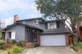 Two story ranch style house front of home Royalty Free Stock Photo