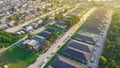 Two-story single-family home, townhouse, apartment complex with cul-de-sac and vacant land along Roger Drive in urban neighborhood Royalty Free Stock Photo