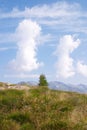 Two strange clouds, Val di Scalve, Italy Royalty Free Stock Photo
