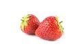 Two strawberries close up on white background Royalty Free Stock Photo