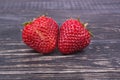 Two strawberries Royalty Free Stock Photo