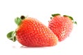 Two strawberries isolated Royalty Free Stock Photo