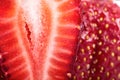 two strawberries near closeup whole