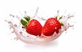 Two Strawberries in water Royalty Free Stock Photo