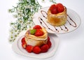 Two strawberry tarts Royalty Free Stock Photo