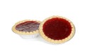 Two strawberry tarts in foil cups Royalty Free Stock Photo