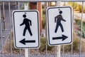 Pedestrian signs which way to go Royalty Free Stock Photo