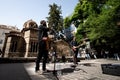 Street singers in front of a church in Athens