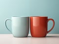 two striking coffee cup mockups, elegantly displayed on a white surface