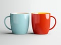 two striking coffee cup mockups, elegantly displayed on a white surface