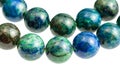 Two strings from azurite with malachite balls Royalty Free Stock Photo