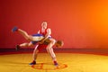 Two young men wrestlers Royalty Free Stock Photo