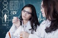 Two students doing experiments in the lab Royalty Free Stock Photo
