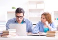 Two students preparing to school exams Royalty Free Stock Photo