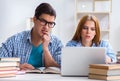 Two students preparing to school exams Royalty Free Stock Photo