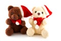 Two stuffed christmas bears Royalty Free Stock Photo