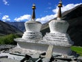 Two stupas in zanskar Royalty Free Stock Photo