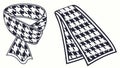 Two Stylish Houndstooth Patterned Scarves or Textiles, vector design Generative AI Royalty Free Stock Photo
