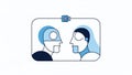Interaction or communication between humans and artificial intelligenc Royalty Free Stock Photo