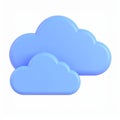 Two stylized blue clouds floating gently on a transparent background Royalty Free Stock Photo