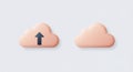 Two stylized cloud icons on a light gray background. The cloud on the left features a Royalty Free Stock Photo