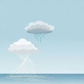 Cloud formations and elements, creating a minimalist and dynami Royalty Free Stock Photo