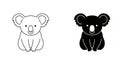 Two stylized koala illustrations are side by side against a white background. The koala Royalty Free Stock Photo