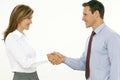 Two successful beautiful corporate business people shaking hands Royalty Free Stock Photo