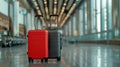 The red and black suitcases.AI generated image Royalty Free Stock Photo